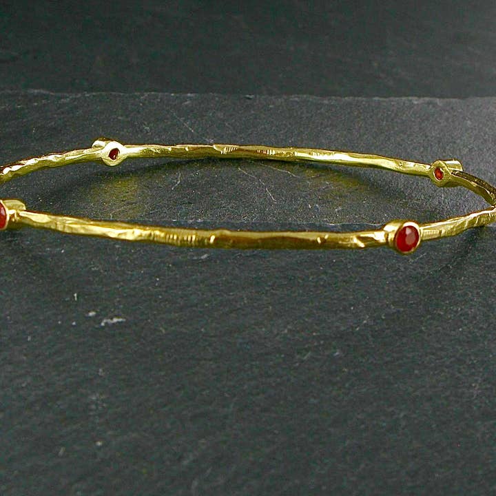 Siren Silver Ltd - Vente Bracelet jonc - Bracelet jonc en laiton plaqué or avec pierres8