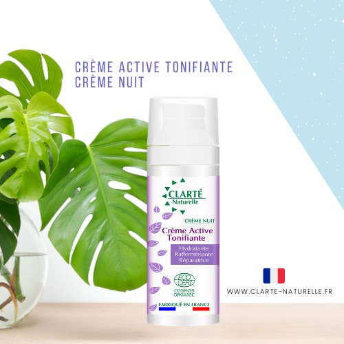 Crema tonificante attiva, Crema da notte per la vendita all'ingrosso da parte di Clarté Naturelle