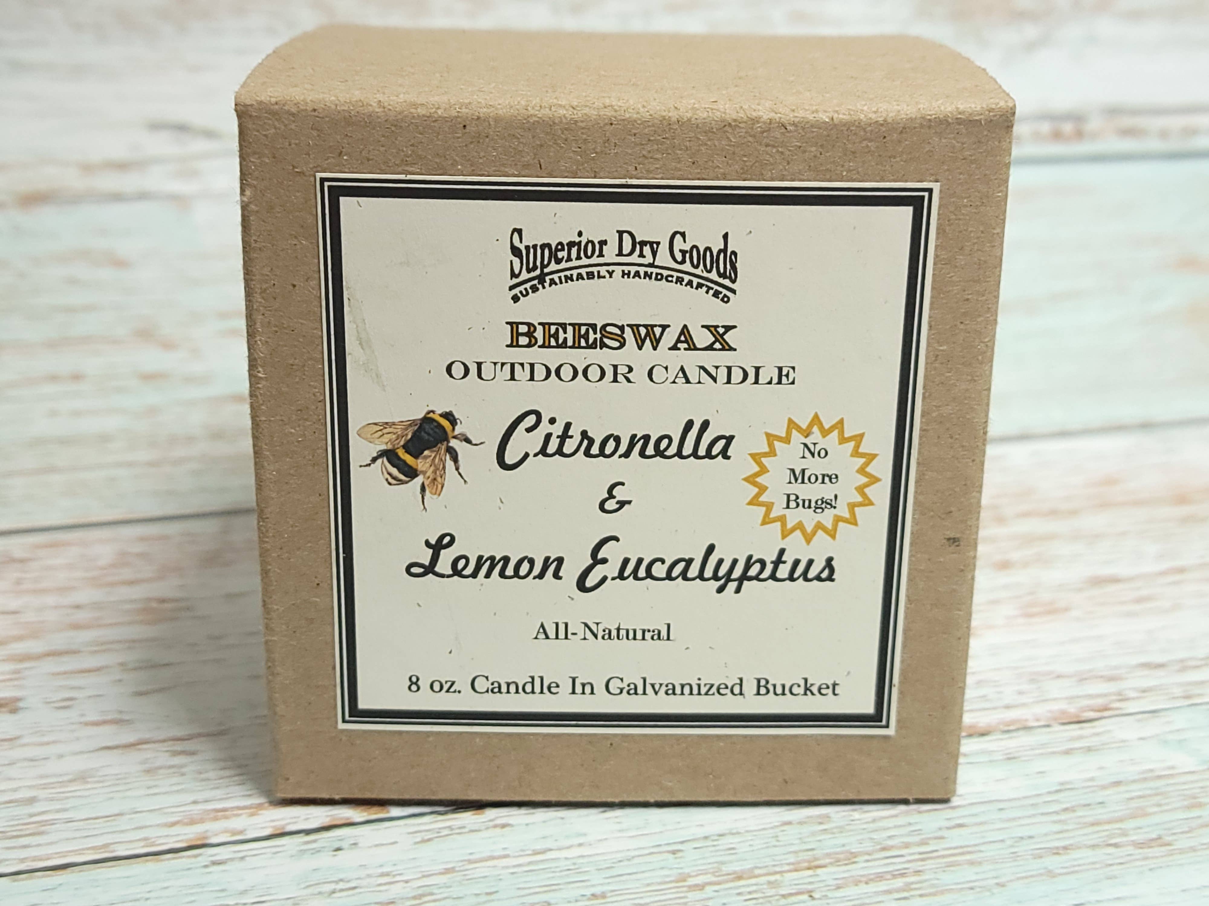 Superior Dry Goods - Wholesale Outdoor Candle - Citronella Mosquito Bucket Candle | Beeswax/Lemon Eucalyptus6