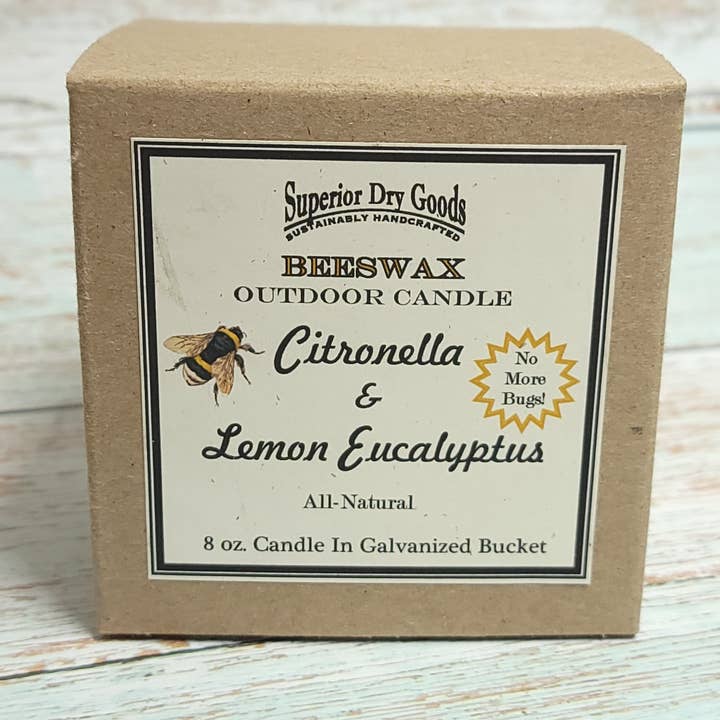 Superior Dry Goods - Wholesale Outdoor Candle - Citronella Mosquito Bucket Candle | Beeswax/Lemon Eucalyptus6