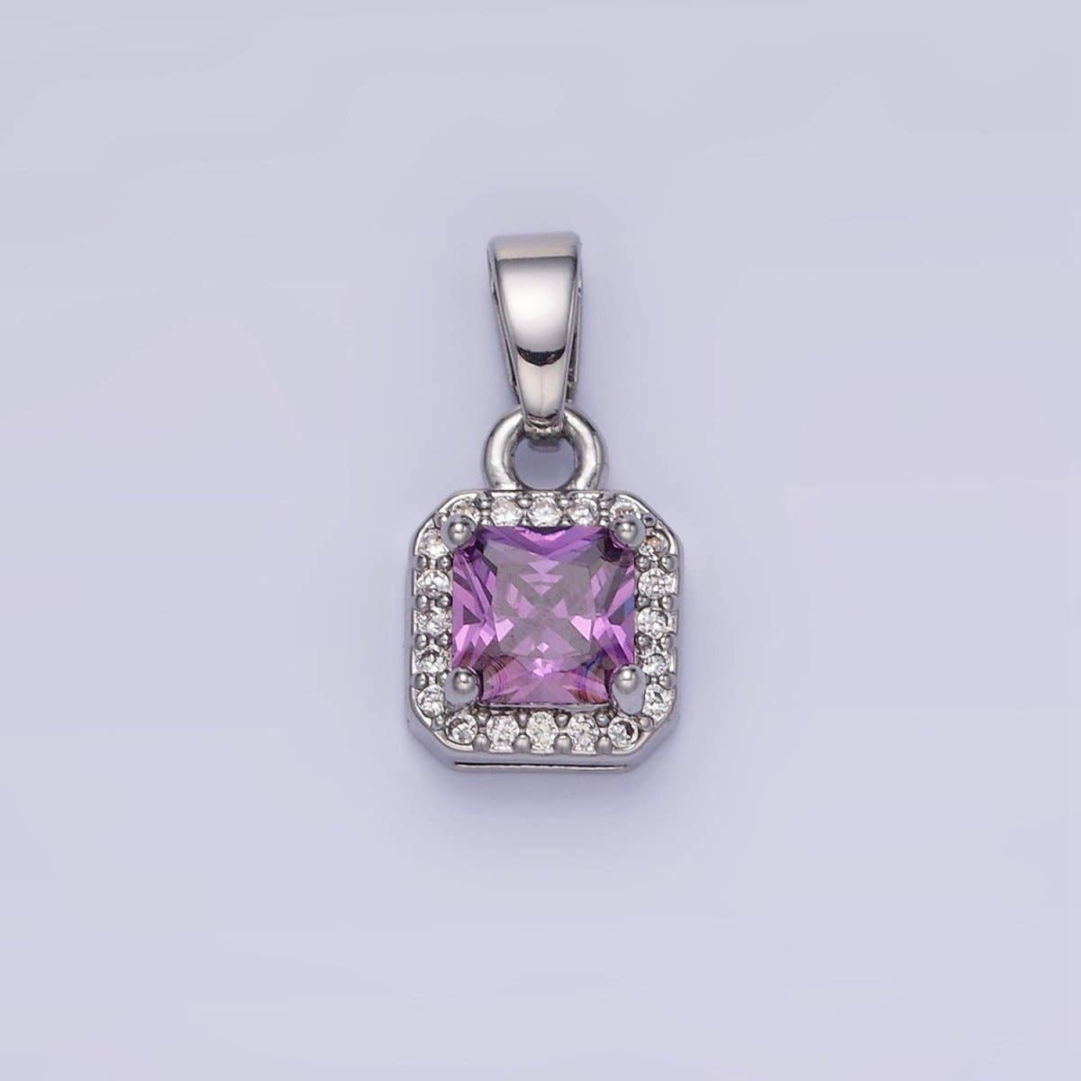 Aim Eternal – wholesale Individuell berlock/hänge – Hänge i fyrkant med kant av CZ-mikropavé i 14K guldplätering i guld och silver | AA1270 - AA128013