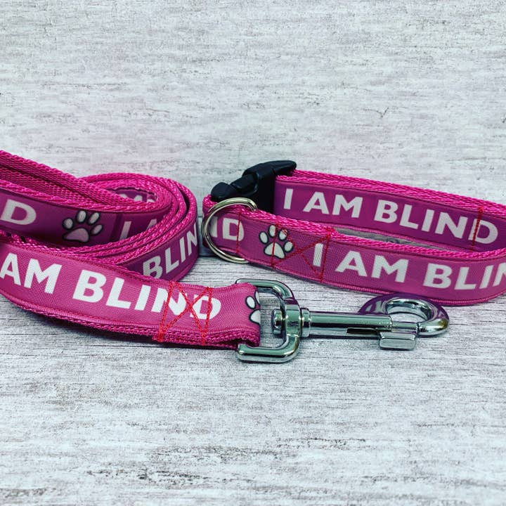 Blind Dog I AM BLIND DOG Ribbon Puppy Small Large Dog Coll for wholesale by Dottie's Pet Boutique
