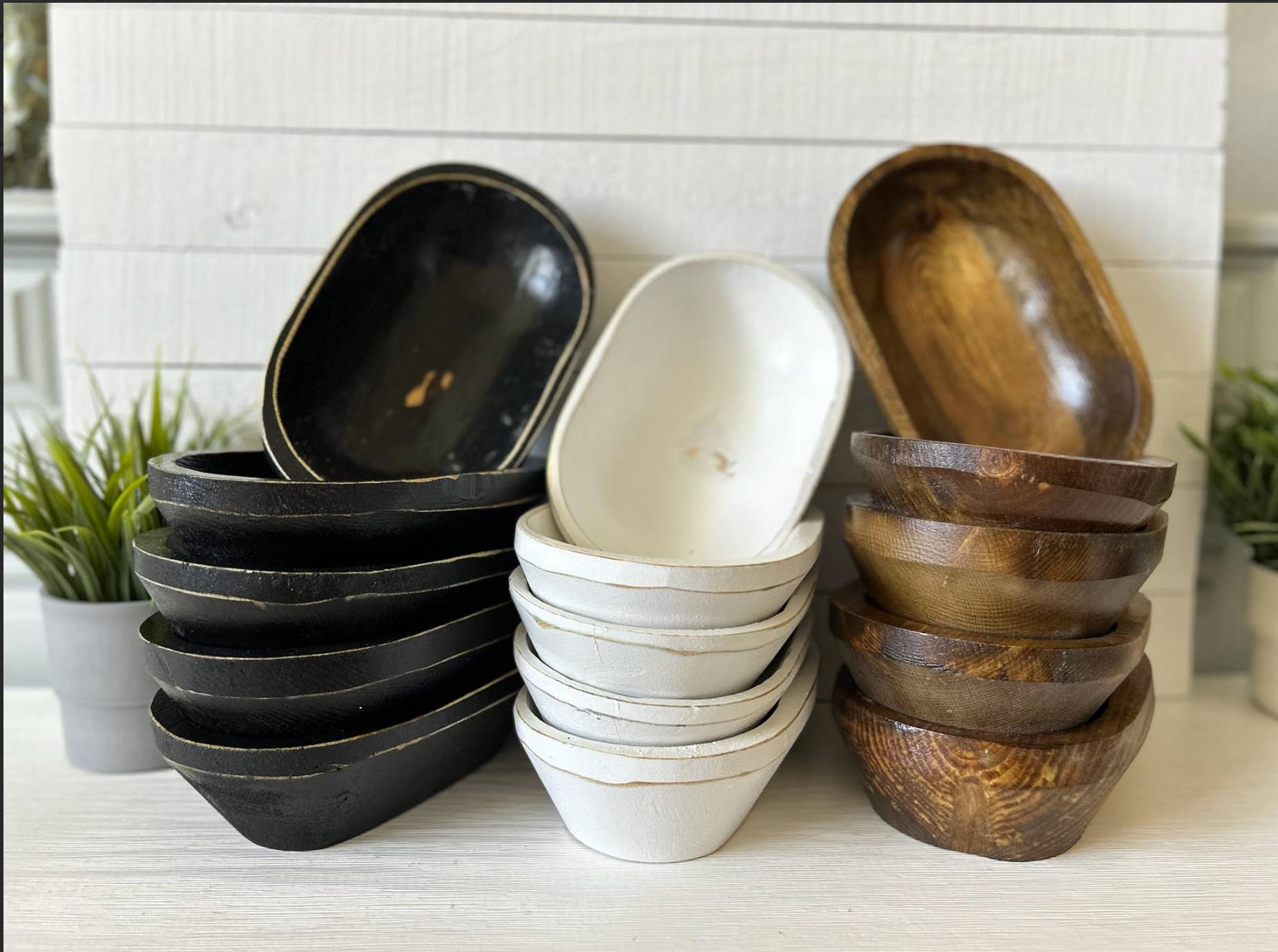 Wood Bowl Candle Supply - Wholesale Candle Holder - 120 Farmhouse 3Wick Safe Candle Ready Reusable Dough Bowl