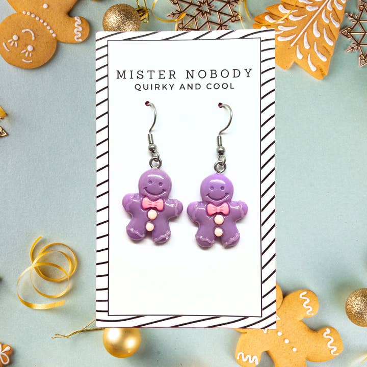 Lil Purple Gingerbread Mini Dangles for wholesale by Mister Nobody