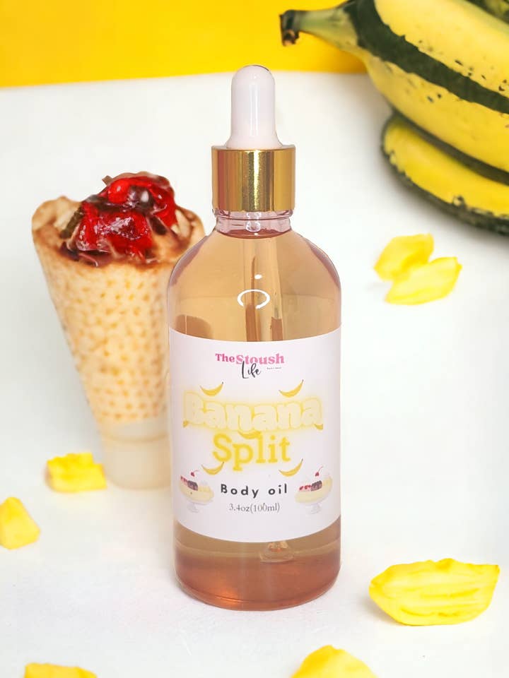 Banana split body oil for wholesale by The stoush life