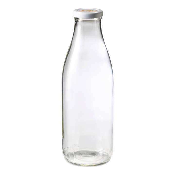 1L French Glass Milk Beverage Bottle W/ Metal Twist Cap for wholesale by Le Parfait