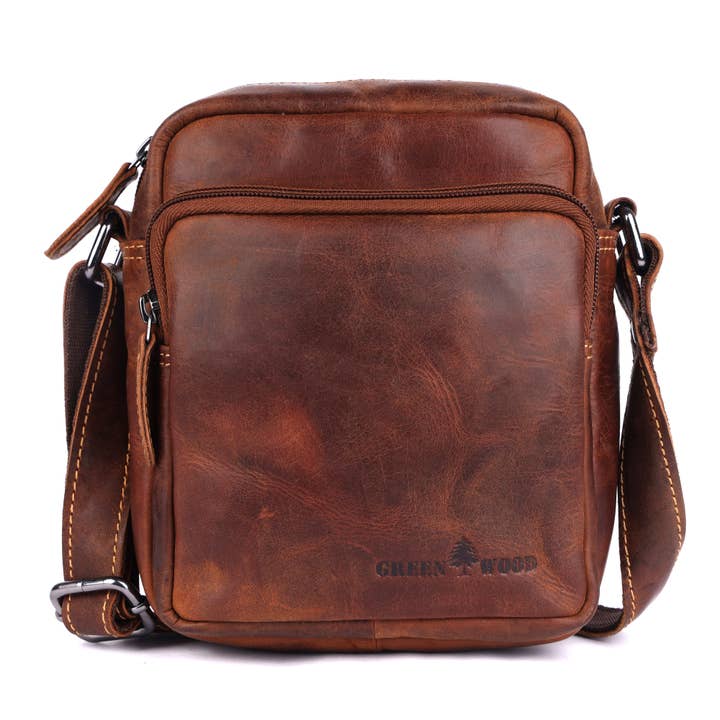 Sac bandoulière unisexe Hudson Classic en cuir pour la vente par Greenwood Leather