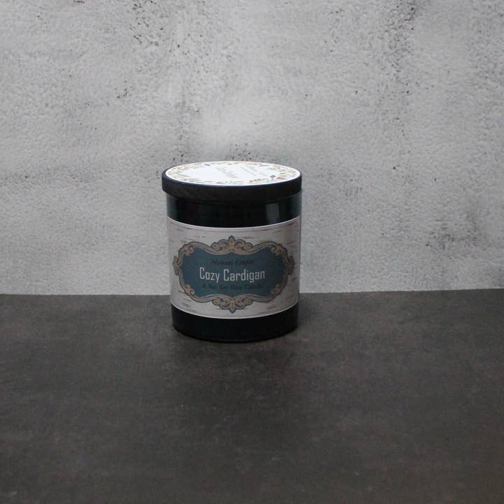 Mousai Crafts - Wholesale Jar/Filled Candle - Cozy Cardigan 8.5oz Soy Wax Candle1