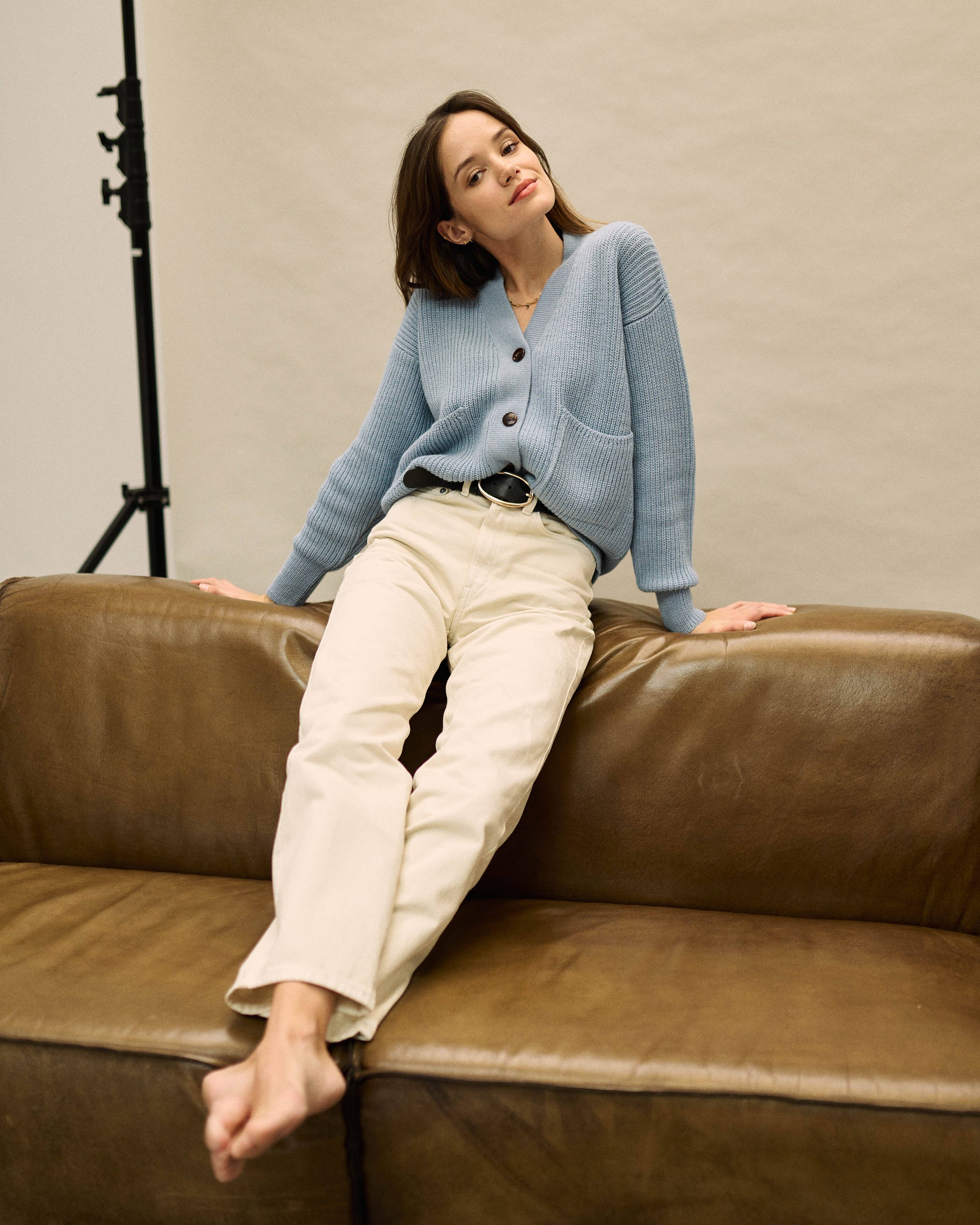 Perus - Wholesale Cardigan - Women's - Wool vest - Sky Blue - Women2