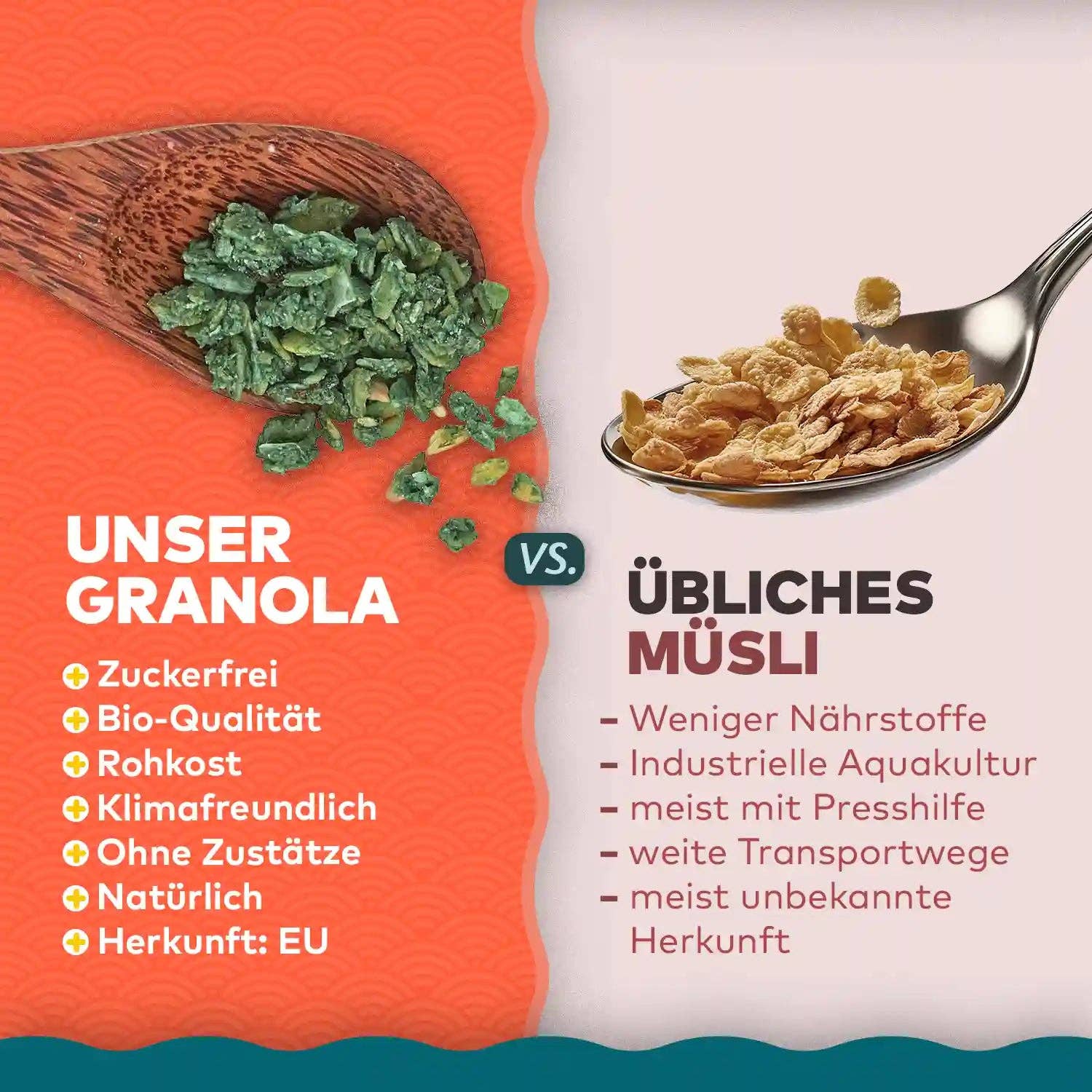 Algen Markt - Wholesale Granola - Spirulina Granola Muesli2