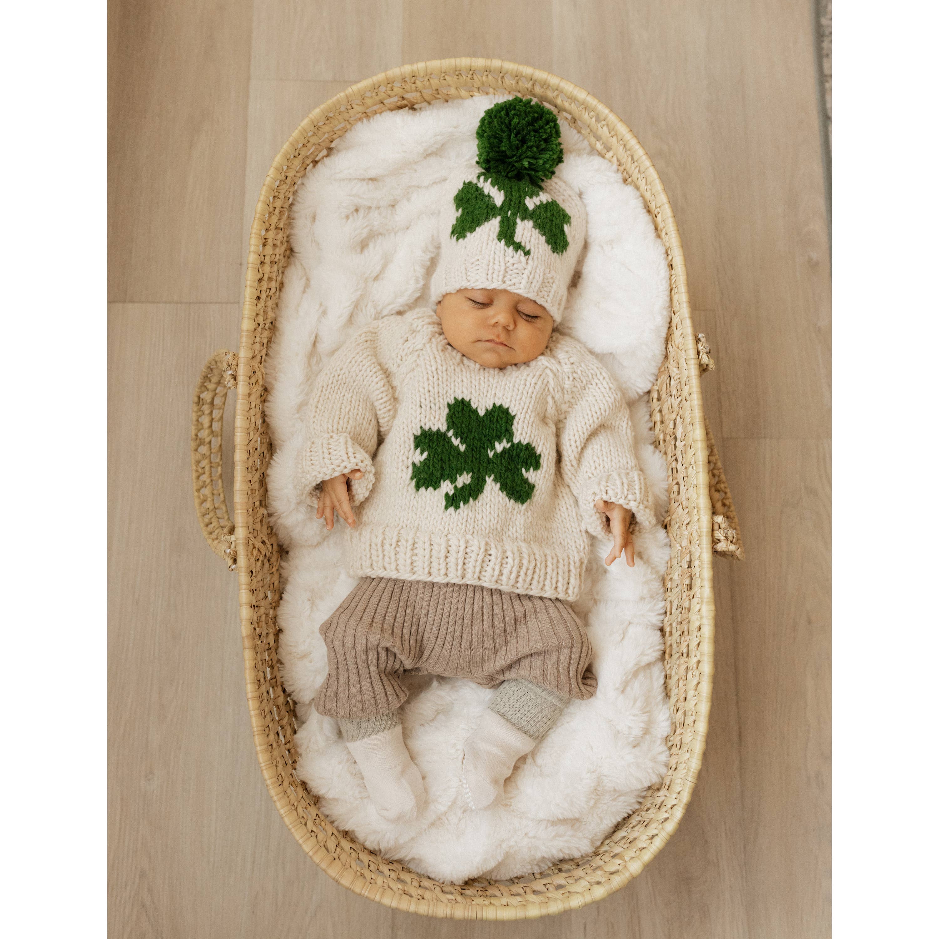 Huggalugs - Vente Pull en maille – bébé - Chandail à col rond Shamrock pour bébés et tout-petits7