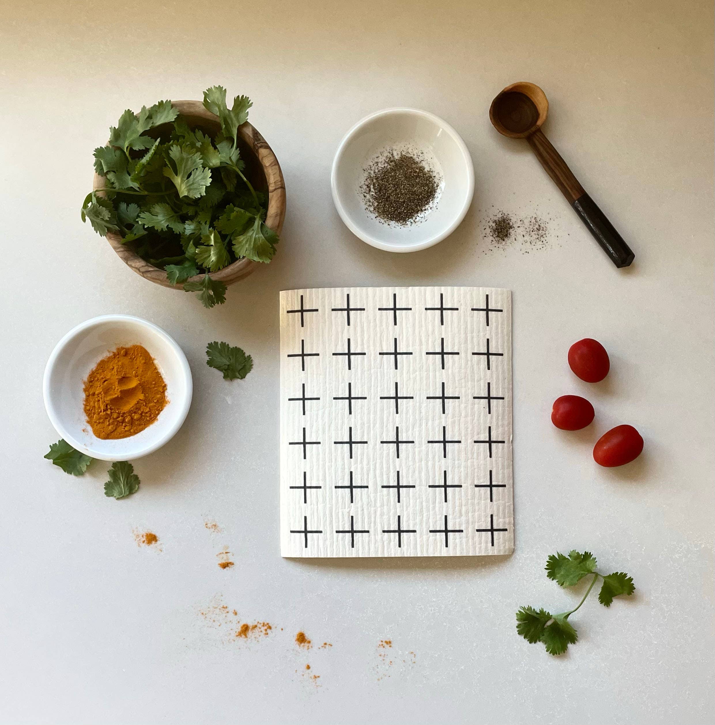 Ink and Fiber Designs - Wholesale Dishcloth - Black and White Scandi 1 Swedish Dishcloth1