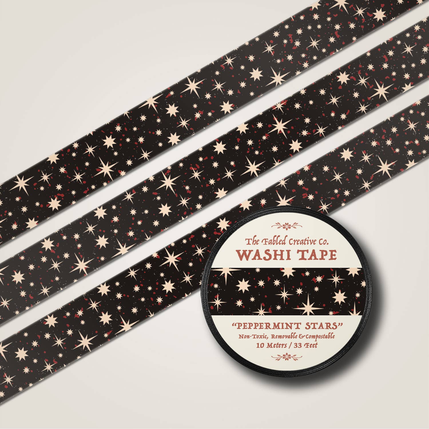The Fabled Creative Co. – Fita Washi por atacado – Fita Washi Stars Hortelã1