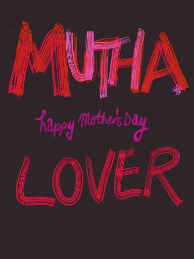 MUTHA LOVER Biglietto di auguri sfondo scuro per la vendita all'ingrosso da parte di MODERN GOODS