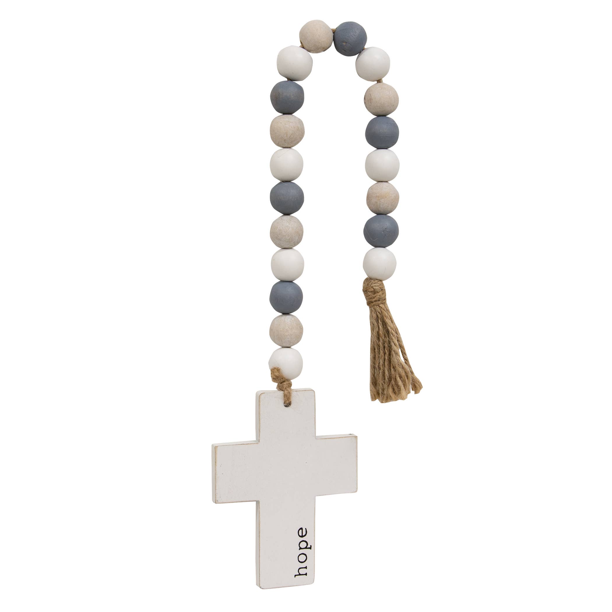 Col House Designs - Wholesale Decorative Tabletop Object - Hope, Blessed, Faith Beaded Cross Hanger, 3 Assorted3