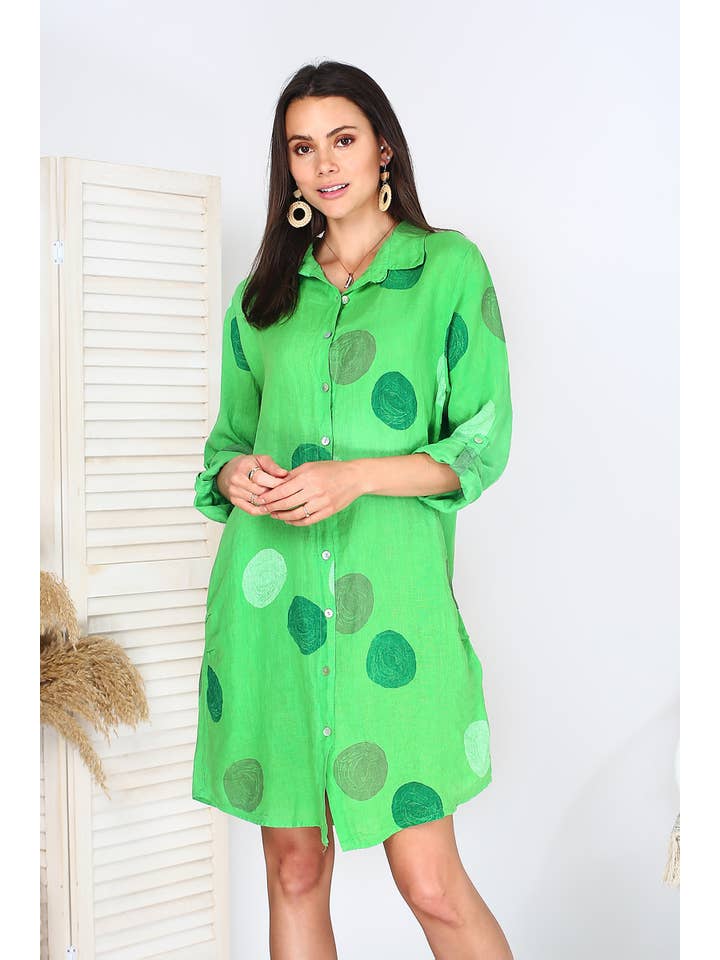 ORNELLA PARIS - Wholesale Dress - Women's - LEL-R197A linen dress