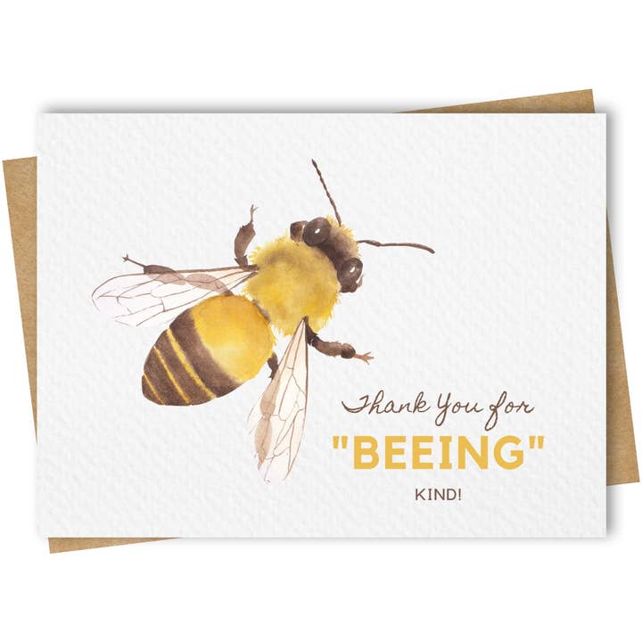 Paper Kuts – wholesale Thank you card – Thank You For Beeing Kind Bee Card Includes Kraft Envelope