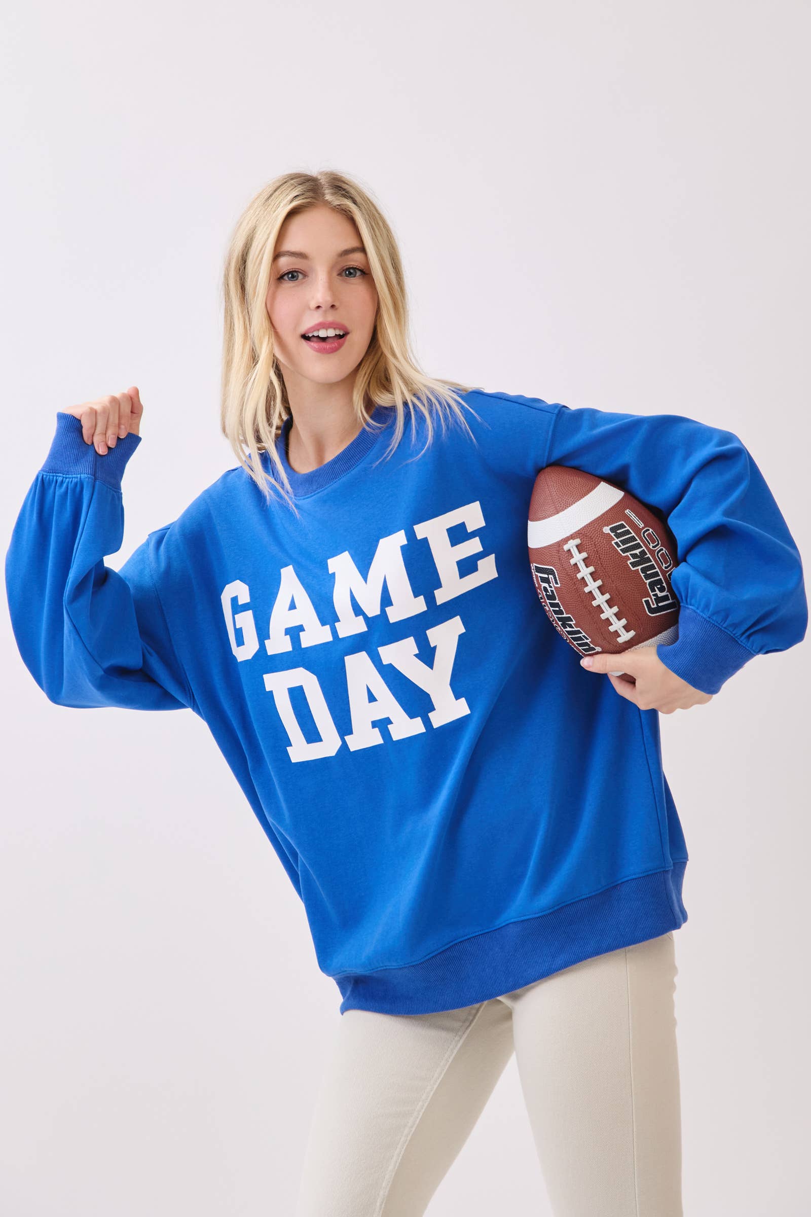 Sewn and Seen - Wholesale Graphic Sweatshirt - Women's - Bold Varsity Game Day Sweatshirt35