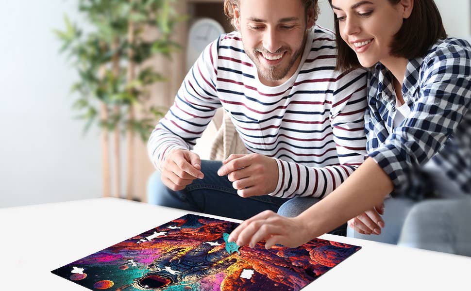 Trippy Puzzle Co - Wholesale Puzzle - Adult - Galactic Groove Wooden Jigsaw Puzzle 300PC6