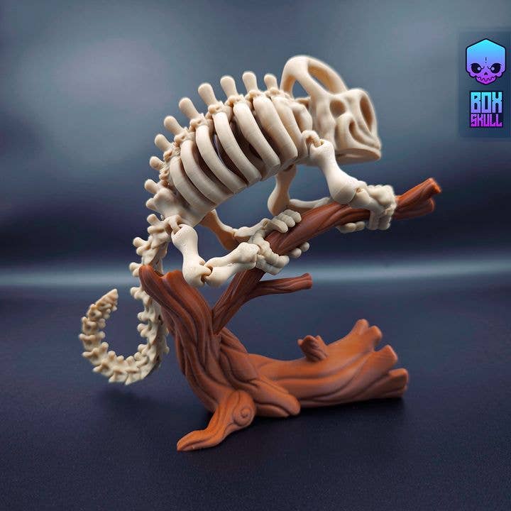 Great American Designs - Wholesale Fidget Toy - Kids - Articulating Skeleton Chameleon, Flexible 3D Printed Toy2