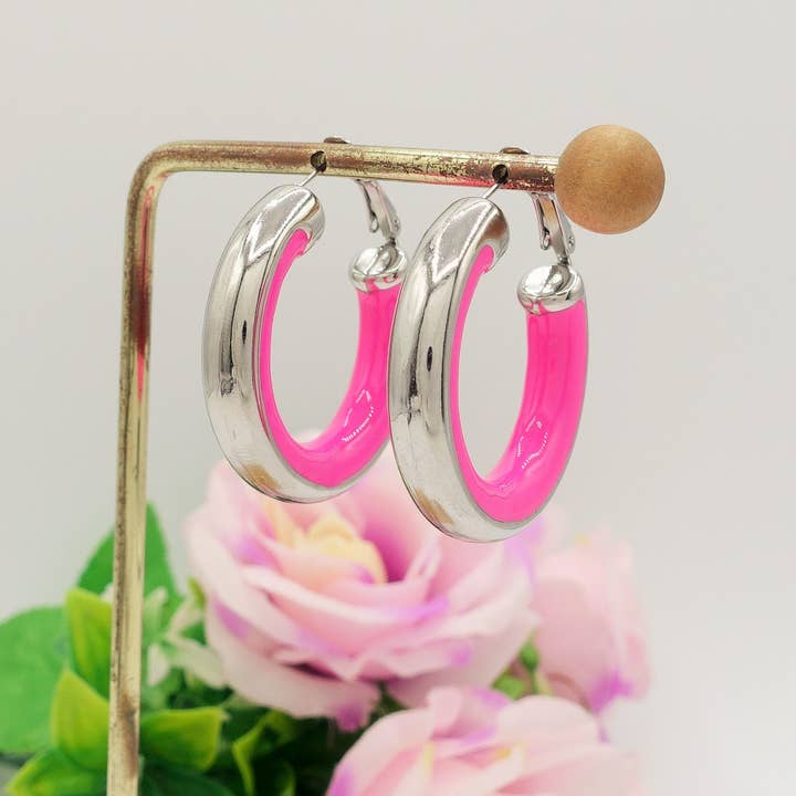 Daemon srls - Wholesale Hoop Earrings - DREW - ACCIAIO INOSSIDABILE - Big Hoops orecchini a cerchio smaltati10