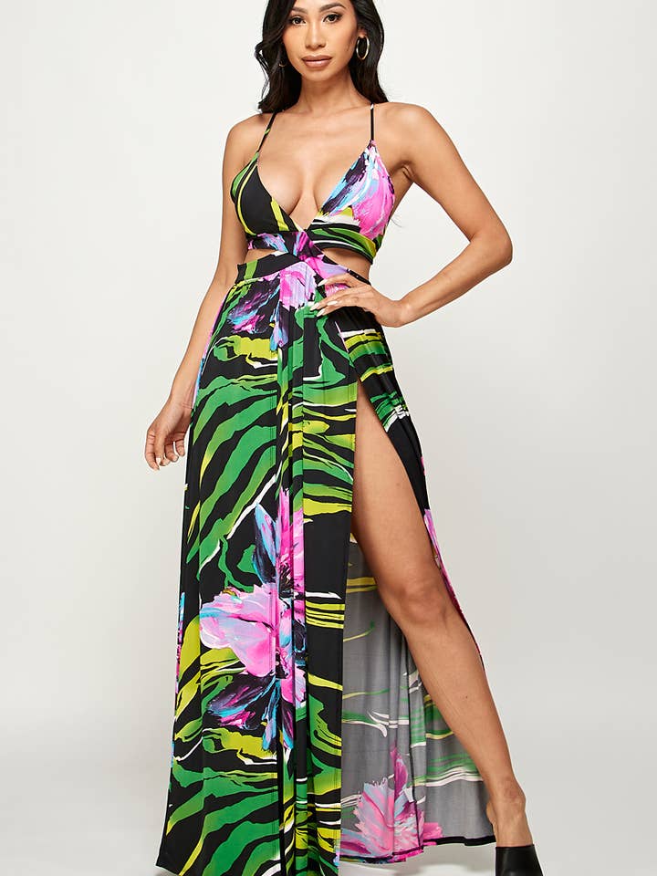 Maxikleid mit Blumenmuster für den Großhandel von Spring Haze Inc.