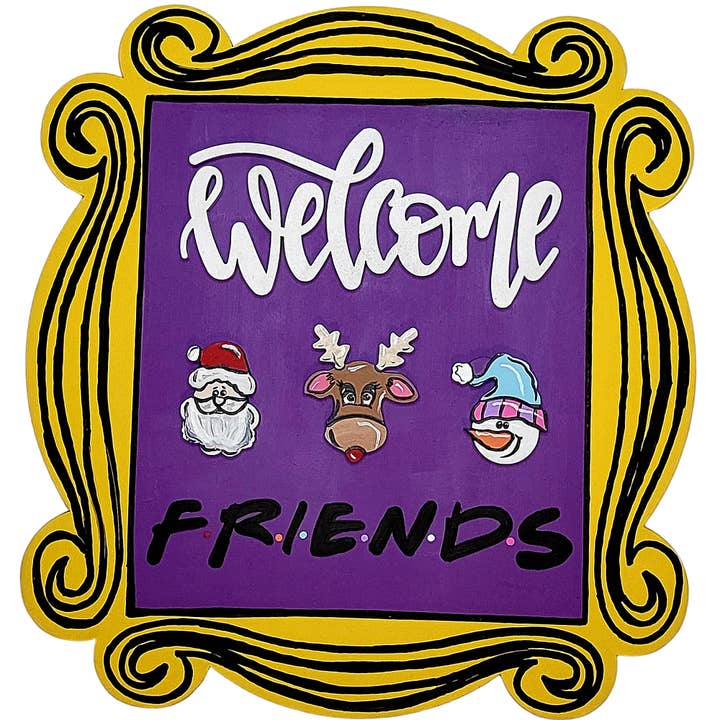 Diverse Woodworking - Wholesale Cutouts - Welcome Christmas Friends Design By Lines Unfinished Wood Cu1