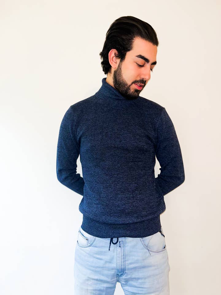 LES GRENOUILLES DU MARAIS - Wholesale Knit Sweater - Men's - Men's wool turtlenecks 22031