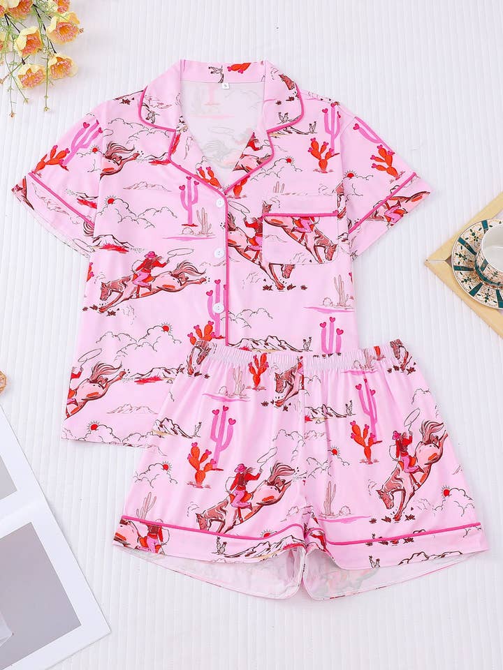 Valentine Inspired Cowgirl Print Pajama Set for wholesale by Gray Layne LLC
