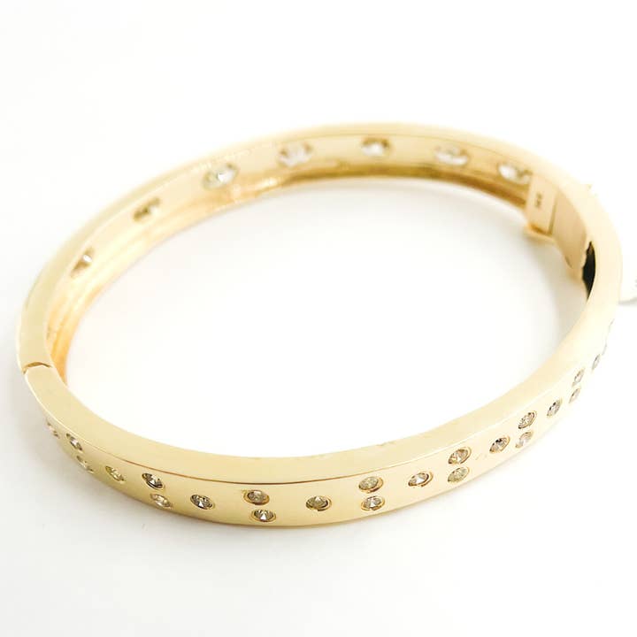 KG95. 14K Solid Gold Diamonds Bangle for wholesale by Tresor Jewelry Inc.