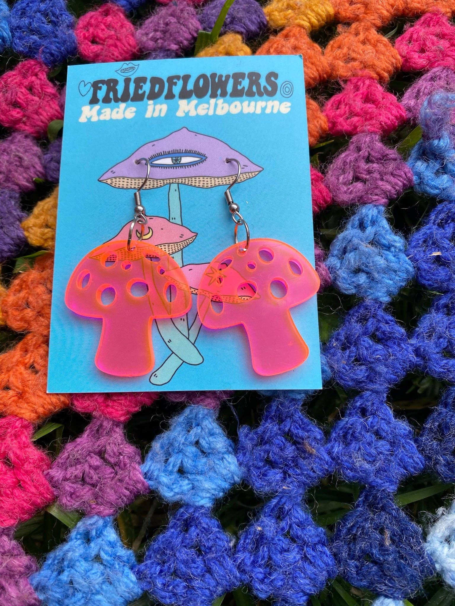 friedflowers - Wholesale Stud/post earrings - Tiny Mushroom Earrings3