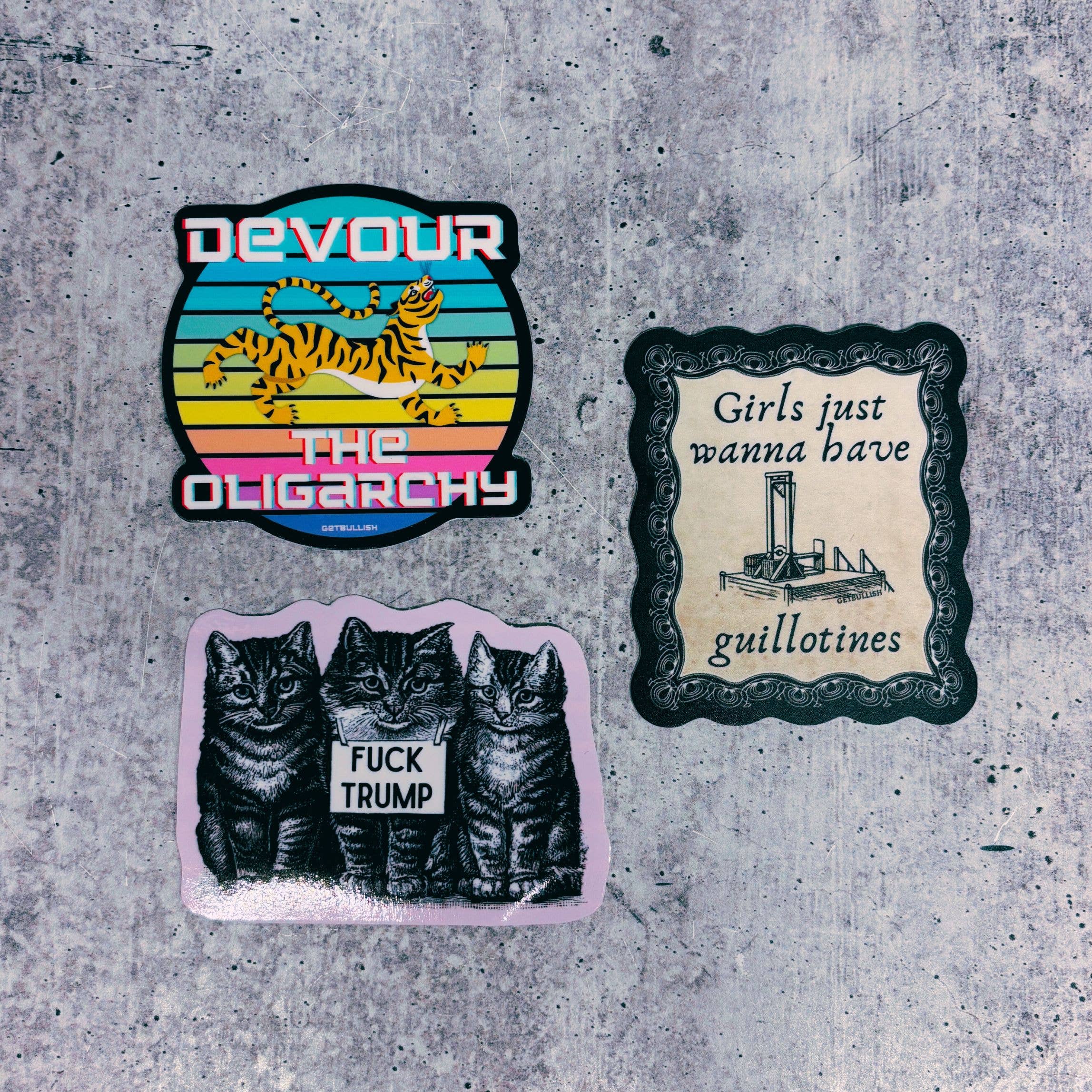 GetBullish - Wholesale Sticker - Fuck Trump Vintage Cats Sticker | Vinyl Die Cut Decal5