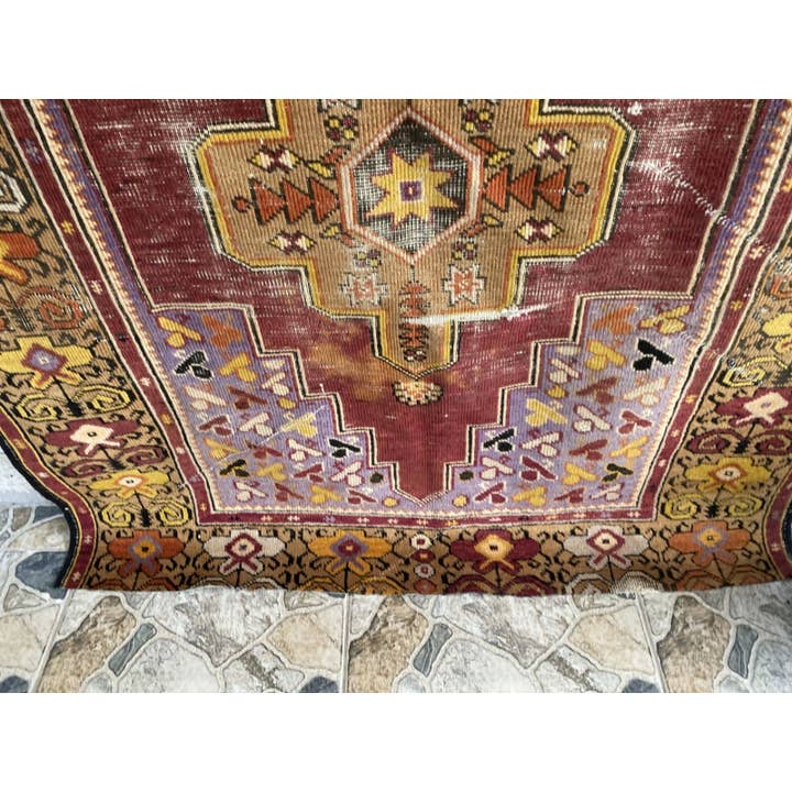 Oushak Rugs - Wholesale Area Rug - Vintage Turkish Oushak Handmade Geometric Wool Rug 4x6 ft8