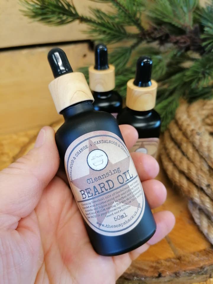 Handmade Beard Conditioner Oil in Glass Bottle for wholesale by The Soap Shack