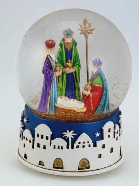 Spieluhr - Krippen-Schneekugel 100 mm für den Großhandel von Musicbox world