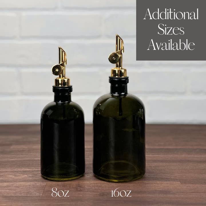 The Bottle Shoppe - Wholesale Oil/Vinegar Dispenser - 16-ounce Vintage Green Bottle with Weighted Pour Spout
