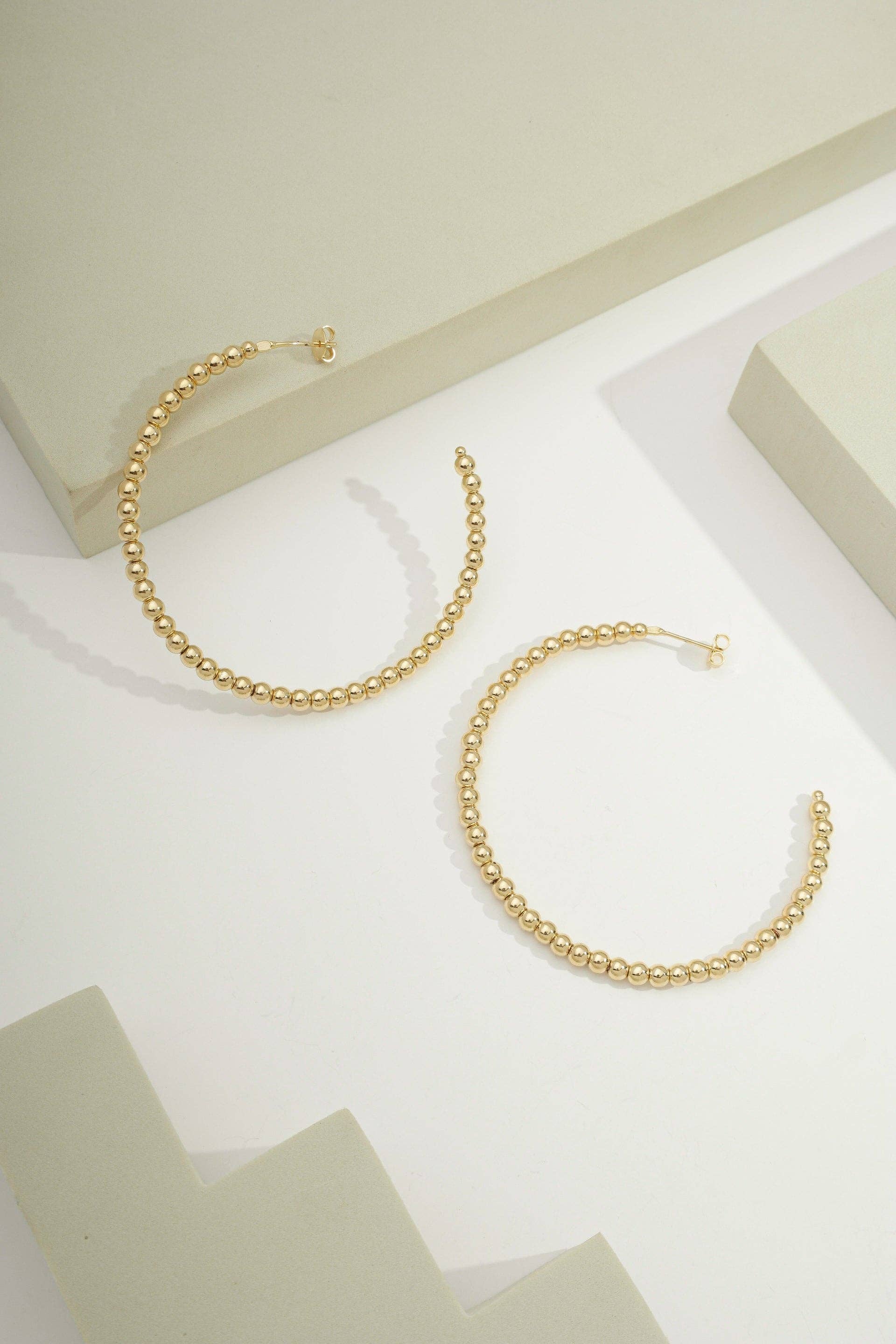 Gold 14k Gold Filled Maxi-Perlen-Ohrringe | Schneller Versand für den Großhandel auf Faire