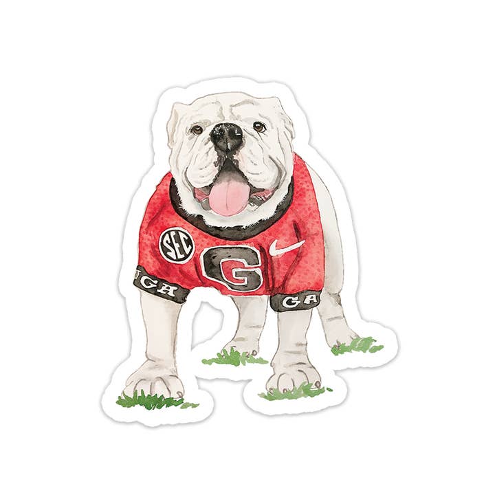 Georgia College Bulldog Football Matte Vinyl Sticker for wholesale by Studio Miller
