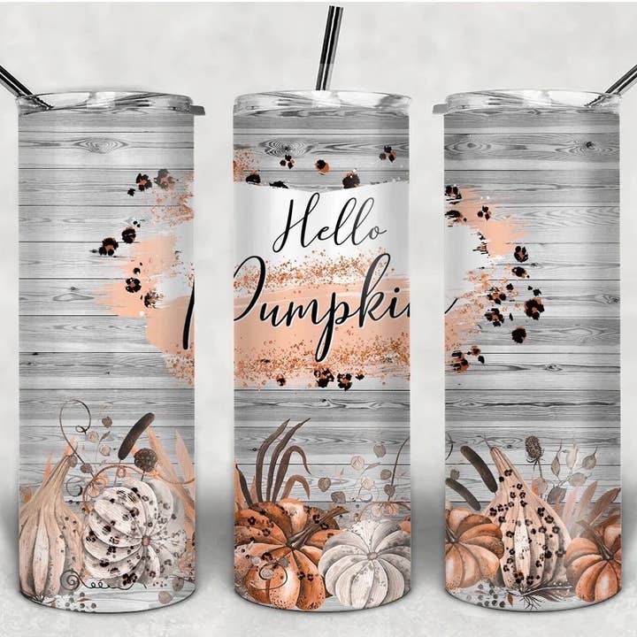 Hello Pumpkin Sublimation Transfer Wrap for Tumblers for wholesale by Hatch & Hug