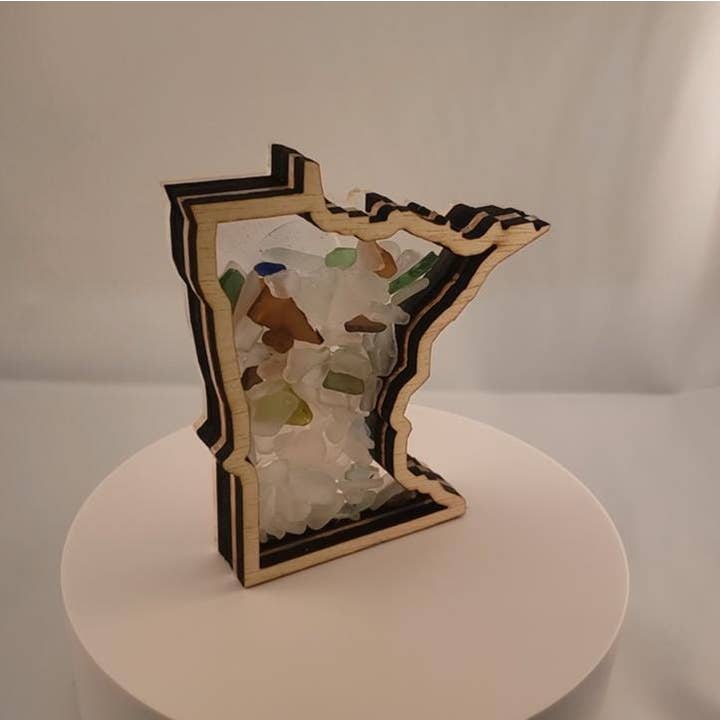 Sea Glass Displays - Wholesale Display Case - Minnesota Sea Beach Glass Agate Shadowbox Display 4 Styles7