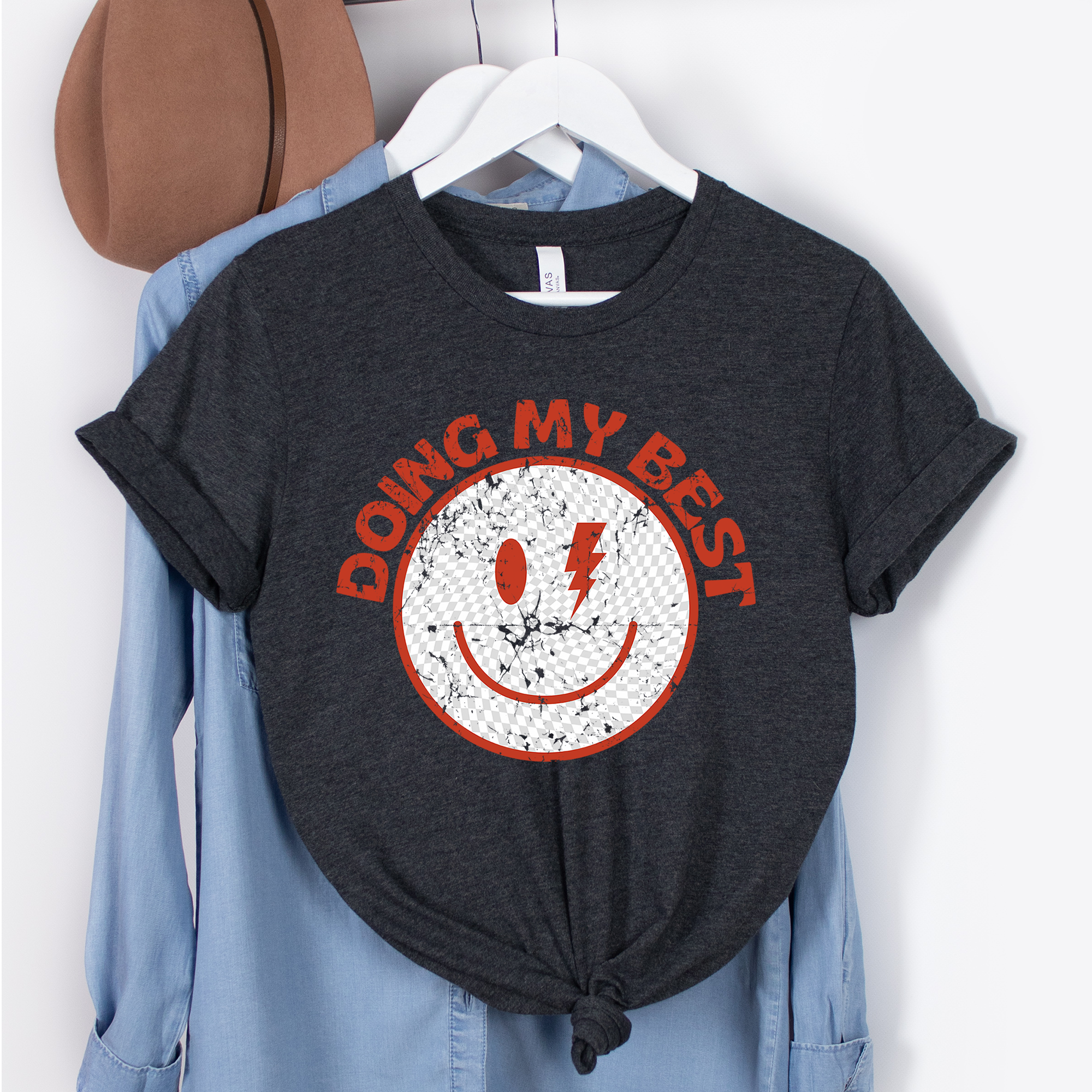 Daily Prints - Wholesale Screen Printed T-Shirt - Women's - Doing My Best Smiley Face Shirt0