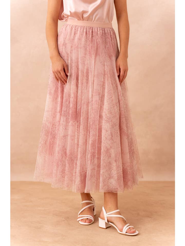 CHOKLATE PARIS - Wholesale Skirt - Women's - Amber skirt in toile de Jouy printed tulle - CK08202-18