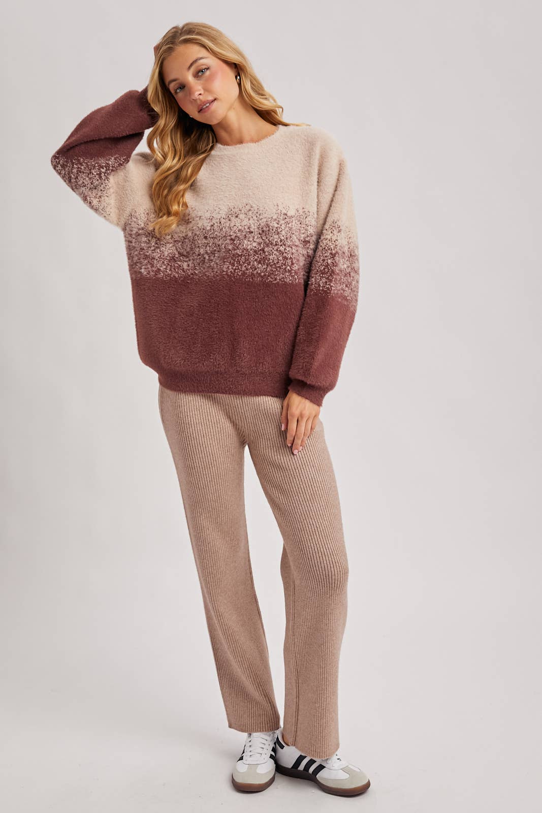 Bluivy - Wholesale Knit Sweater - Women's - FUZZY OMBRE KNIT SWEATER18