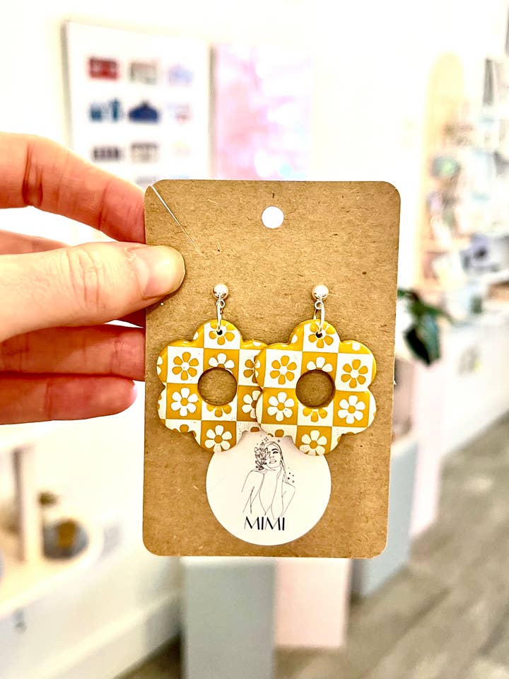 Large Retro Flower Earrings for wholesale by Mimi Handcrafted