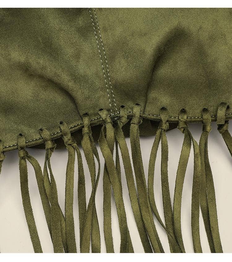Tourtiwi - Wholesale Shoulder Bag - Women's - Vintage Fringed Suede Shoulder Bag6