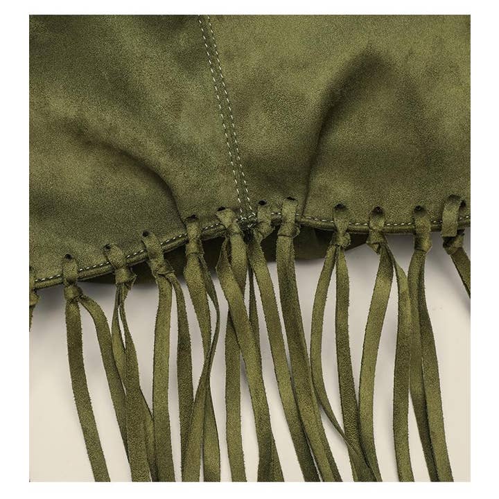 Tourtiwi - Wholesale Shoulder Bag - Women's - Vintage Fringed Suede Shoulder Bag6