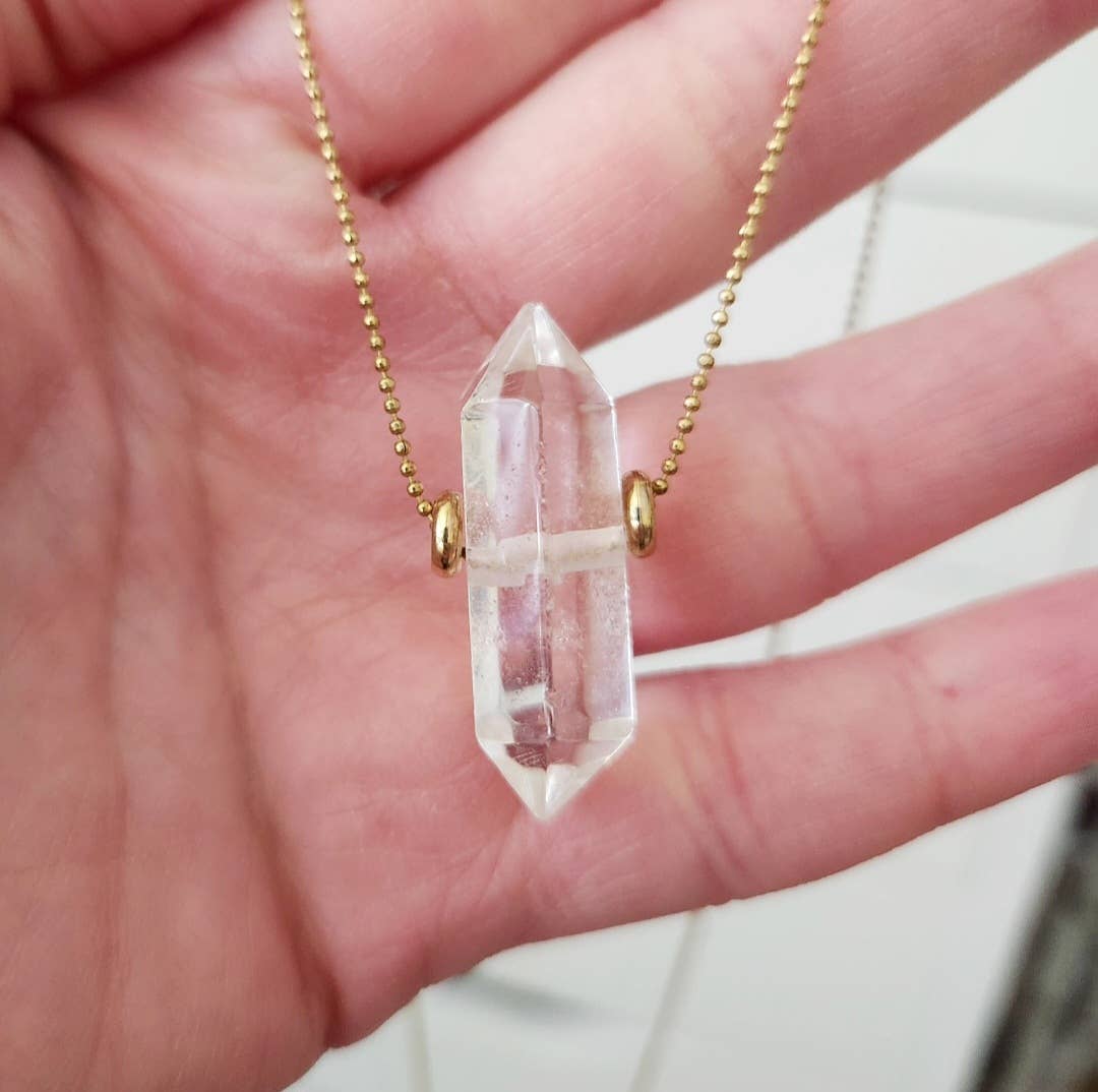 Sara Sela Jewelry - Wholesale Pendant/Charm Necklace - Beaded Herkimer Diamond and  Lepidocrocite Brass Necklaces3