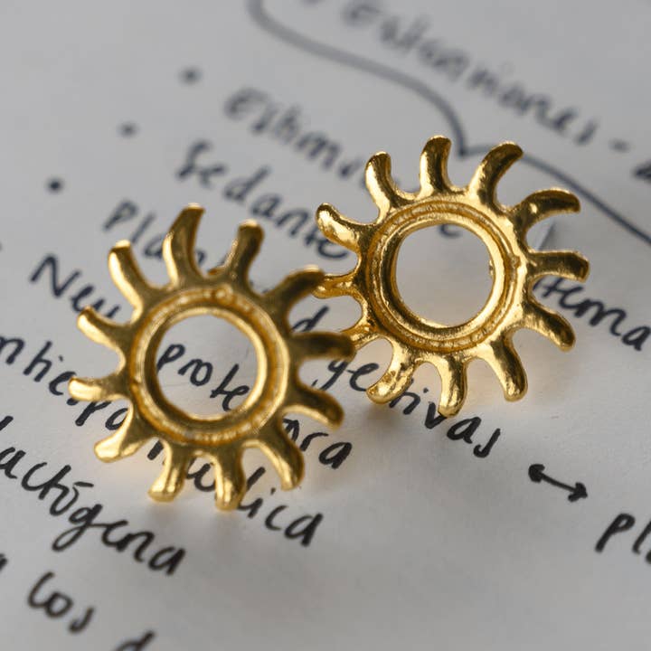 Pendientes colgantes Radiant Sun de 24k GP para venta al por mayor de Across The Puddle