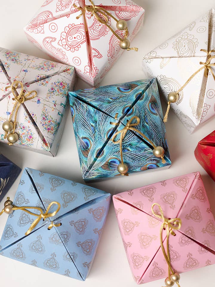 Pink Mughal Leaf Gift Box for wholesale by Decorasian