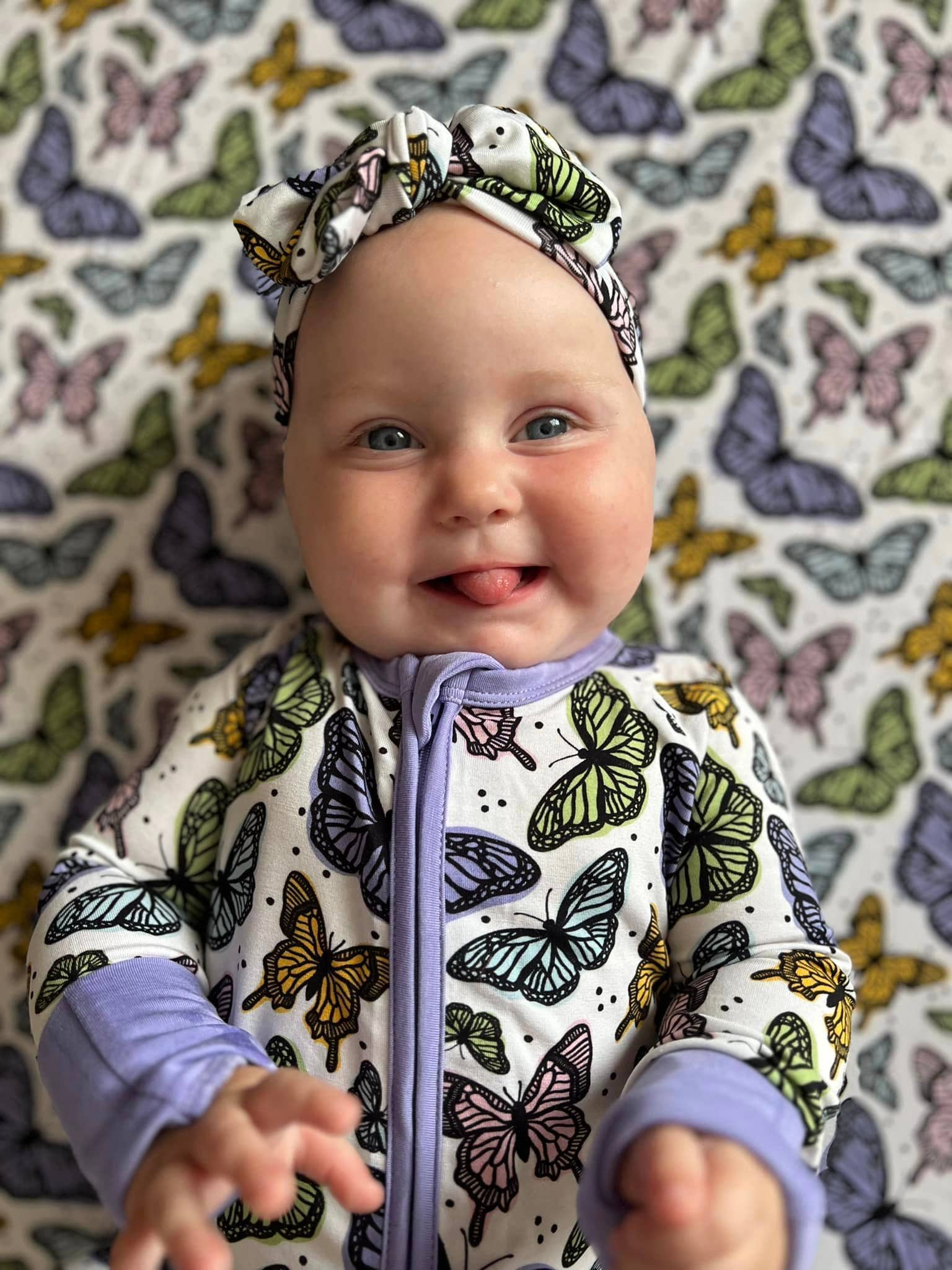 Joan's - Wholesale Sleepsuit - Baby - Butterfly Bamboo Zippy3